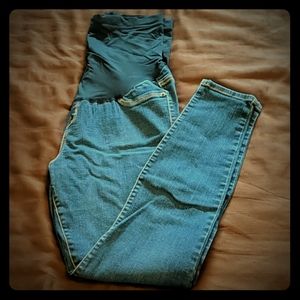 Maternity Liz Lange dark wash jeggings, size small